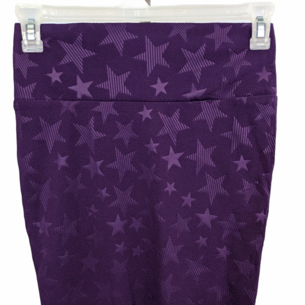 Lularoe Purple Stars Stretch Pencil Skirt Size S NWOT